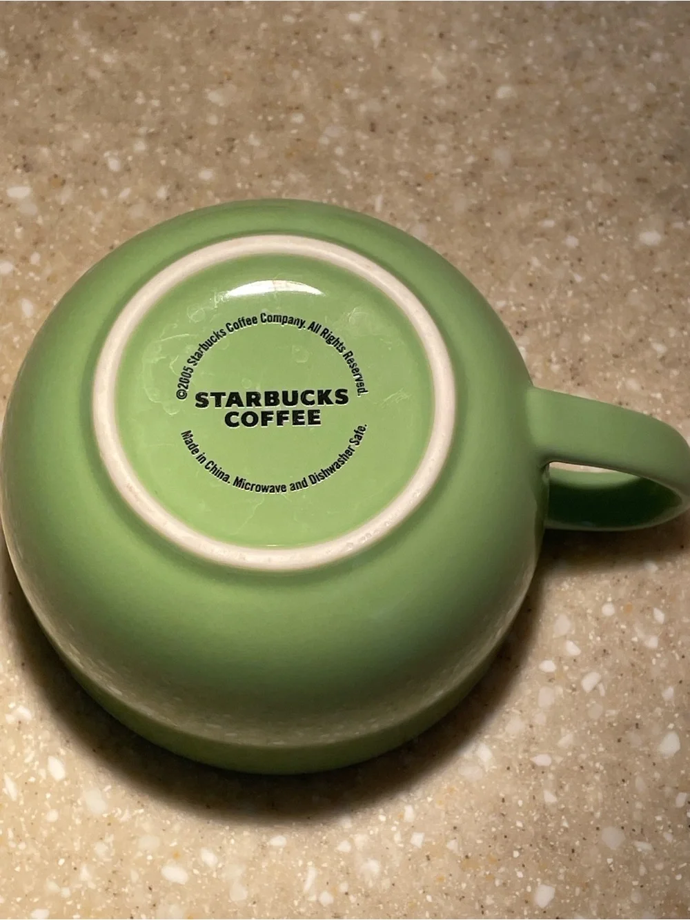 2005 Starbucks Pastel Green Polka Dot Mug